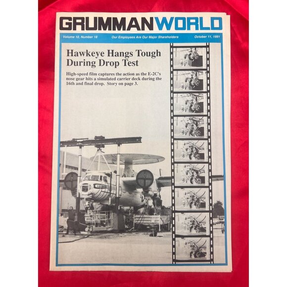 GrummanWorld Newsletter 1991 Hawkeye Drop Test Aerospace History E-2C - Picture 1 of 4